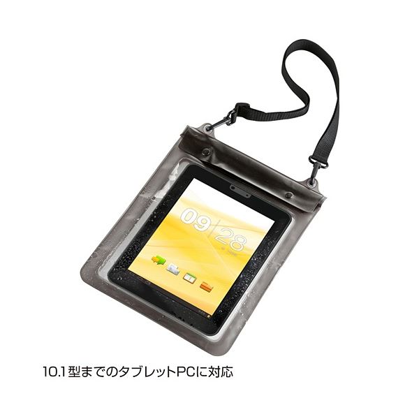 (まとめ）サンワサプライ タブレットPC防水ケース10.1型 ストラップ付 PDA-TABWP10 1個【×3セット】【日時指定不可】