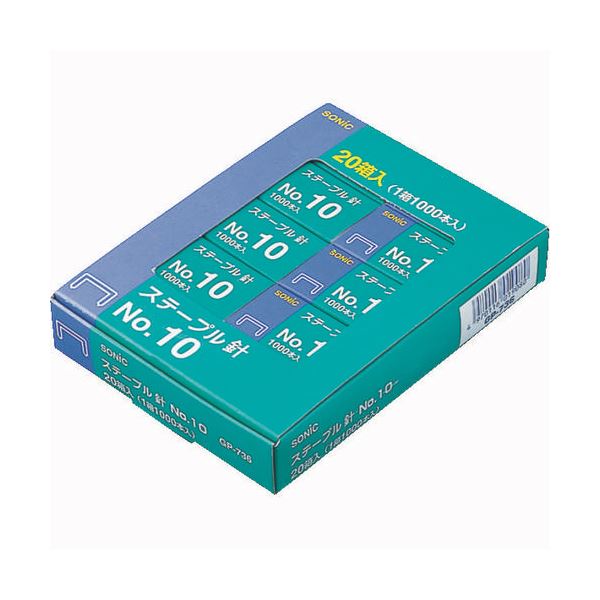 （まとめ） ソニック ステープル針 10号50本連結×20個入 GP-736 1パック（20箱） 【×10セット】