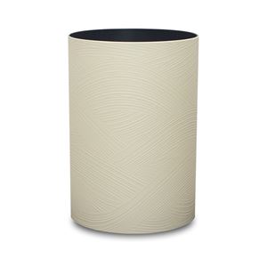 〔12個セット〕 ゴミ箱 ダストボックス 約幅18.6cm M 約6.8L アイボリー 日本製 橋本達之助工芸 さざ波 和モダン調 リビング