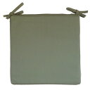 低反発 椅子クッション 38×38×4cm モスグリーンオックス 無地 綿100% カバー付き シートクッション ひも付き リビング(3)