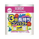 (まとめ) 日本製紙クレシア スコッティフラワーパック 3倍長持ち 4ロール ダブル 【×5セット】(3)