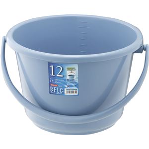 【20個セット】 広口 バケツ/ばけつ 【容量:12L ブルー】 リス ベルク 〔掃除用品 日用品 生活用品〕