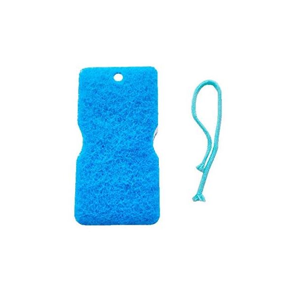 ソフト バススポンジ/風呂掃除用品 【ブルー 5個セット】 約幅8.5×奥行16×高さ5cm ひも付き 〔バスルー..