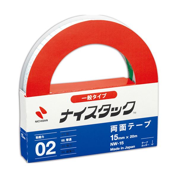 (まとめ) ニチバン ナイスタック 再生紙両面テープ 大巻 15mm×20m NW-15 1巻 【×30セット】