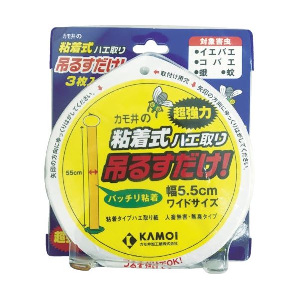 (まとめ) カモ井加工紙 吊るすだけ 粘着式ハエ取り TSURUSUDAKE 1パック(3枚) 【×20セット】