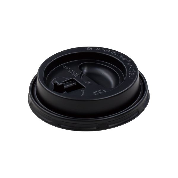 (まとめ）サンナップ エンボスカップ260mL用フタ ブラック 50個【×10セット】