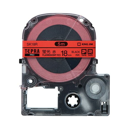 (まとめ) キングジム テプラ PRO テープカートリッジ 18mm 蛍光レッド/黒文字 SK18R 1個 【×10セット】 (まとめ) キングジム テプラ PRO テープカートリッジ 18mm 蛍光レッド/黒文字 SK18R 1個 【×10セット】