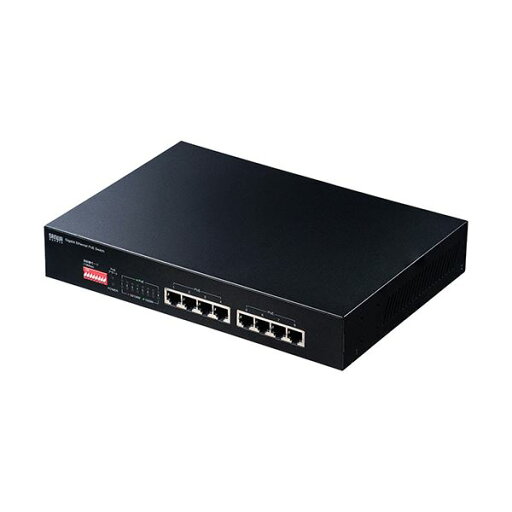 サンワサプライ 長距離伝送・ギガビット対応PoEスイッチングハブ 8ポート LAN-GIGAPOE81 1台 サンワサプライ 長距離伝送・ギガビット対応PoEスイッチングハブ 8ポート LAN-GIGAPOE81 1台