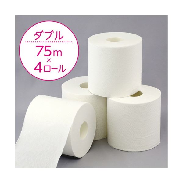 日本製紙クレシア スコッティ フラワーパック 3倍長持ち ダブル 芯あり 75m 1セット(48ロール：4ロール×12パック) 3