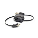 (まとめ)巻取り式USB-TypeCケーブル (ブラック) KCUSBTYPEC【×5セット】(2)