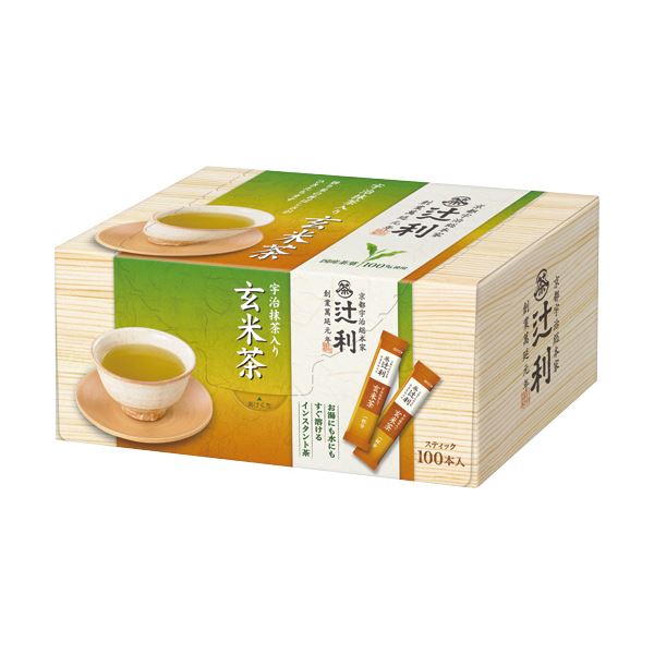 ■商品内容●宇治抹茶入り玄米茶、100本入り。2箱のセットです。●お湯でも冷たい水でもサッと溶ける。■商品スペックタイプ：インスタント内容量：0.8g賞味期限：商品の発送時点で、賞味期限まで残り120日以上の商品をお届けします。その他仕様冷温OK備考：※内容量は1本あたり※メーカー都合により、パッケージのデザインおよび仕様が変更になる場合がございます。シリーズ名：辻利【お支払い方法について】本商品は、代引きでのお支払い不可となります。予めご了承くださいますようお願いします。■送料・配送についての注意事項●本商品の出荷目安は【1 - 5営業日　※土日・祝除く】となります。●お取り寄せ商品のため、稀にご注文入れ違い等により欠品・遅延となる場合がございます。●本商品は仕入元より配送となるため、沖縄・離島への配送はできません。[ 410012 ]