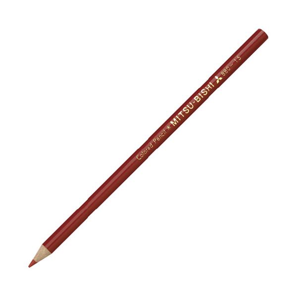 （まとめ）三菱鉛筆 色鉛筆 K880.16 朱 (単色12本入）【×10セット】