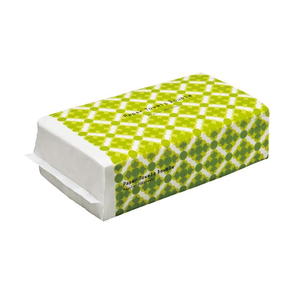 (まとめ) TANOSEE ペーパータオル ダブルタイプ（レギュラー） 200組 1パック 【×50セット】