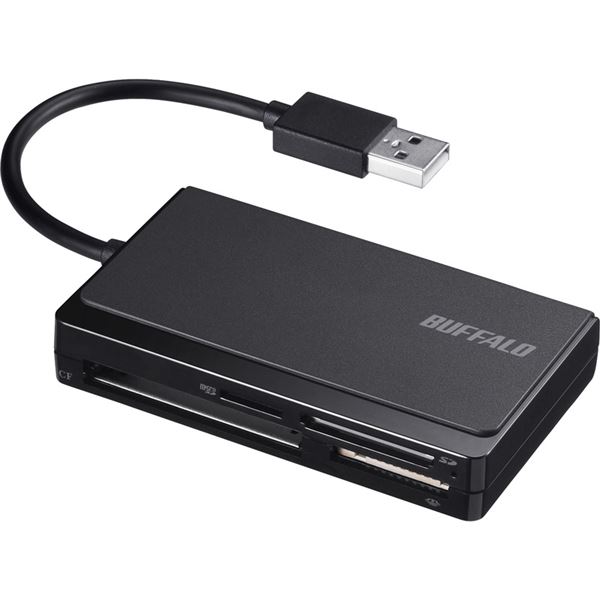 バッファロー USB2.0 マルチカードリーダー ケーブル収納モデル ブラック BSCR300U2BK