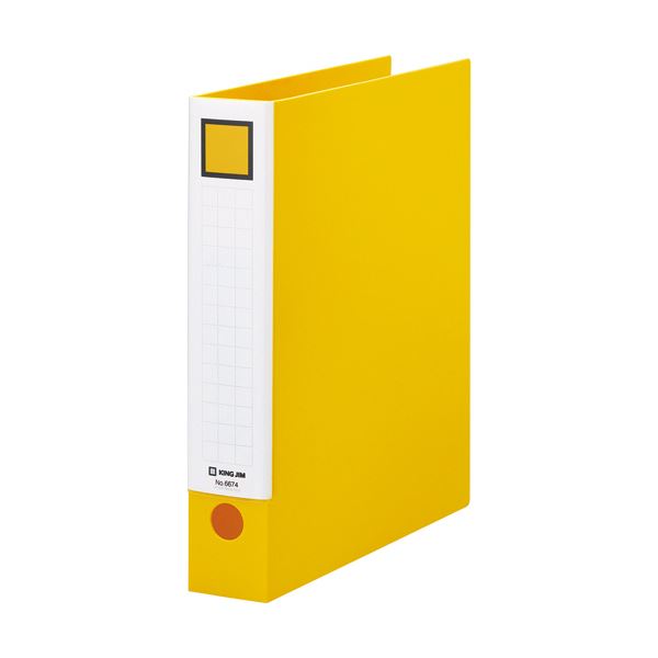 (まとめ) キングジム レバーリングファイルA4タテ 2穴 380枚収容 背幅55mm 黄 6674キイ 1冊 【×10セッ..
