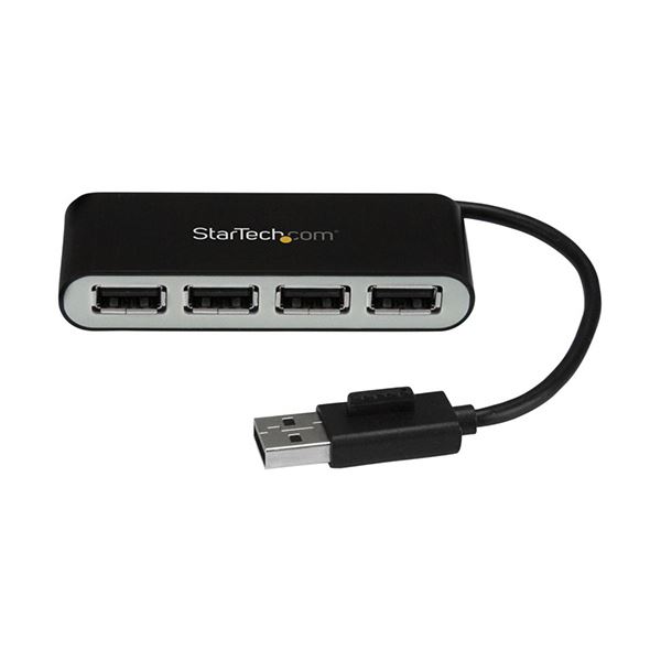 (まとめ)StarTech.com 4ポート USB2.0ハブ 本体一体型ケーブル付き コンパクトミニUSBハブ バスパワー対応 ST4200MINI2 1台 【×3セット】