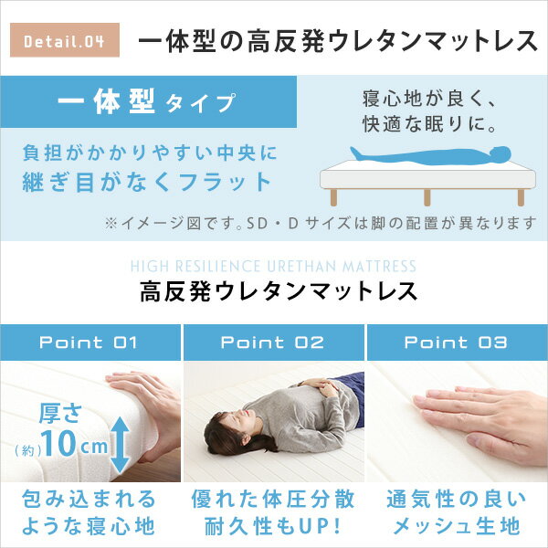 脚付きマットレスベッド ウレタンロールマットレス ダブルサイズ ブラウン 組立品【代引不可】【日時指定不可】