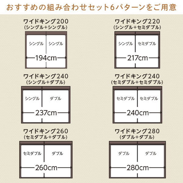 ベッド ワイドキング 220(S+SD) ボンネルコイルマットレス付き ヴィンテージブラウン 連結 収納付き 引き出し付き 宮付き 宮棚付き 棚付き コンセント付き 収納ベッド 収納付きベッド 収納ベット 連結ベッド ワイドキングベッド【日時指定不可】