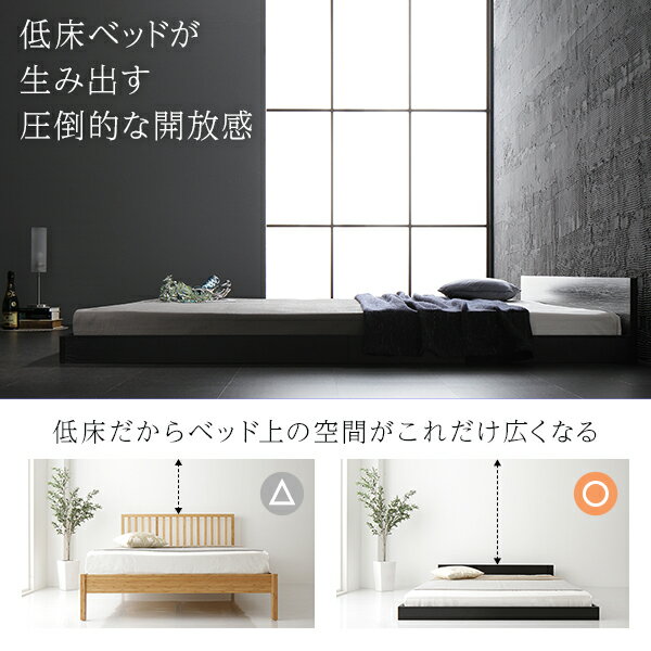 ベッド低床ロータイプすのこ木製一枚板フラットヘッドシンプルモダンホワイトダブルベッドフレームのみ【日時指定不可】