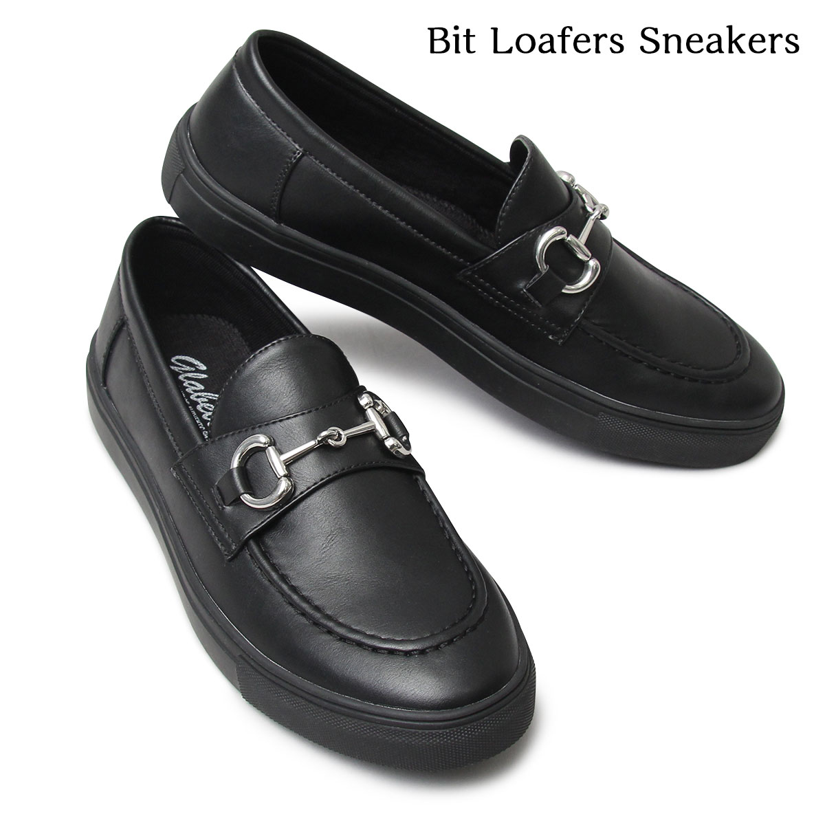 送料無料 glabella グラベラ Bit Loafers Sneakers ローファー スニーカー メンズ ビットローファー 黒 無地 シンプル シューズ 靴 glbt-235