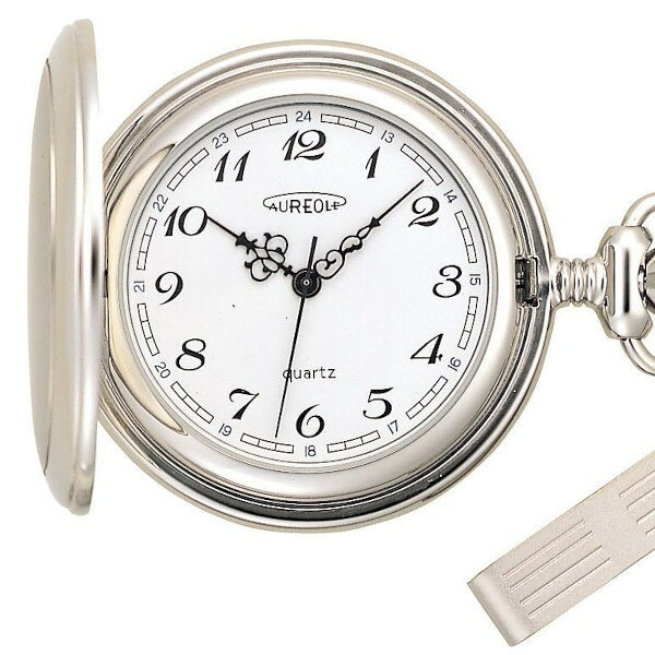 AUREOLE オレオール 非防水 真鍮(IPS)ケース クリスタルガラス メンズサイズ 提げ時計 SW-388M-5