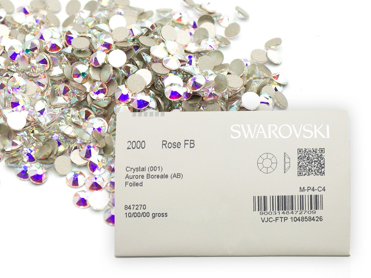 オーロラカラー。正式商品名： SWAROVSKI ELEMENTS　2000 Rose Flat Backs Crystal Aurore Boreale(001ab)ss3 SWAROVSKI ELEMENTS　2000 Rose Fla...