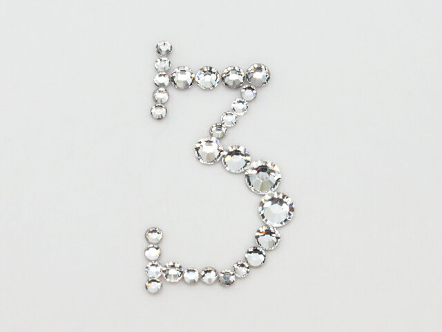 ナンバー・数字 [3 大サイズ] デザイン書体 デコシート(Hotfix) #2038 クリスタル/イニシャル/スワロフスキー/スワロ/ラインストーン