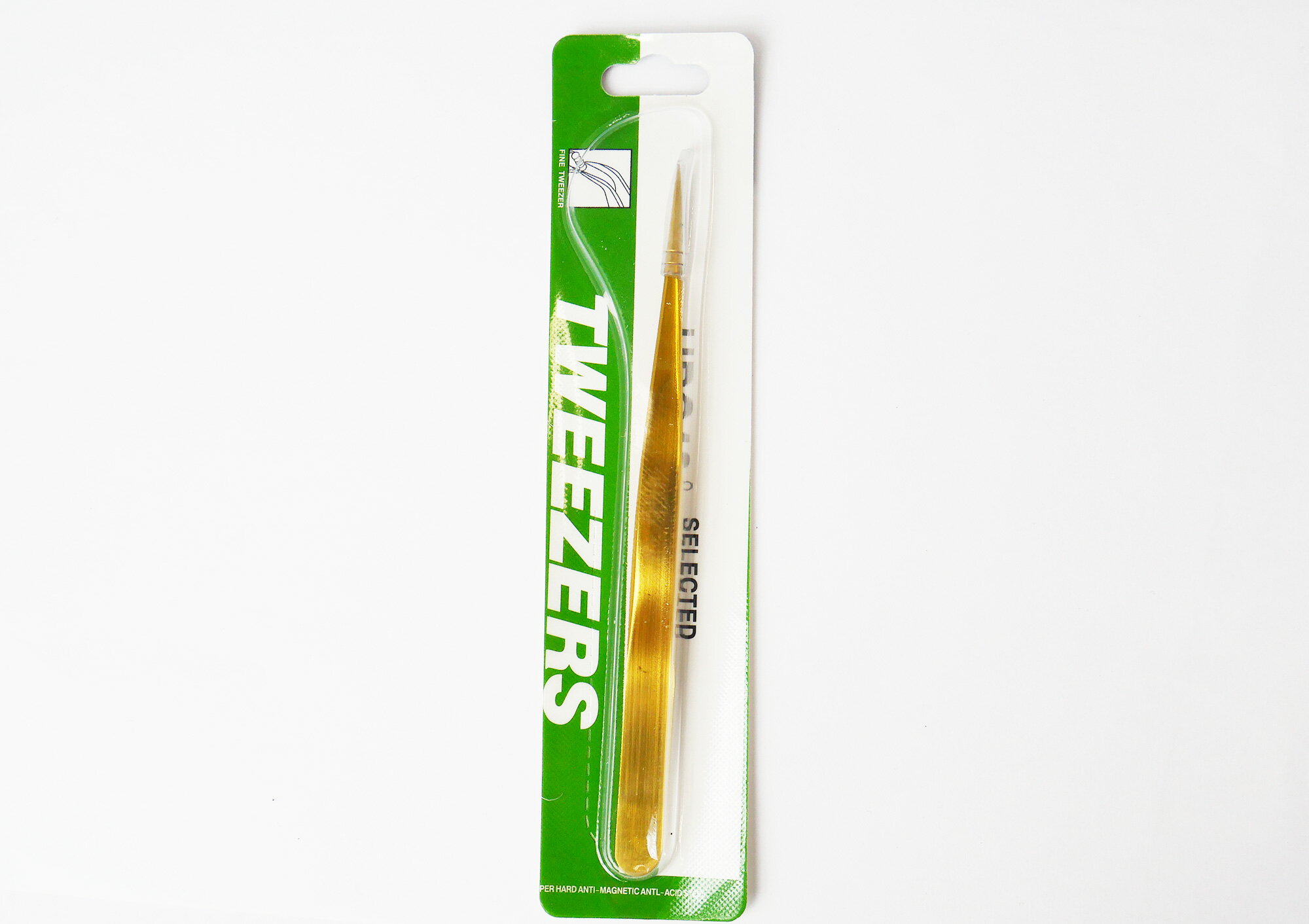 ステンレス精密ピンセット　ストレート　ゴールド