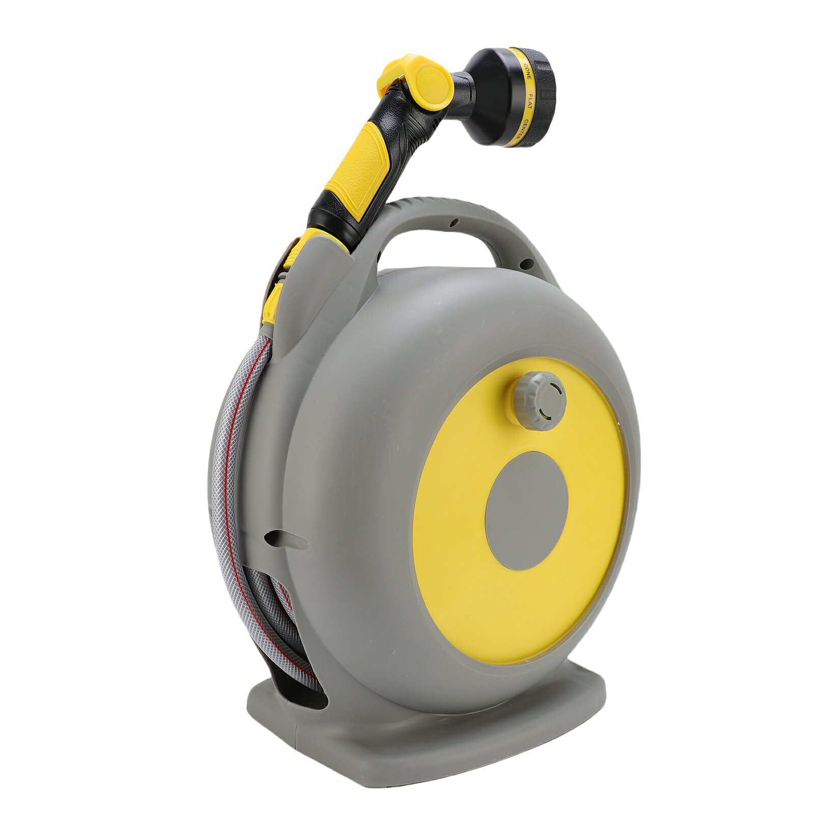 格納式ホースリール 15.4x11.8インチ 任意長ロック スローリターン 車 ペット 水やり 庭 ガーデニング ..