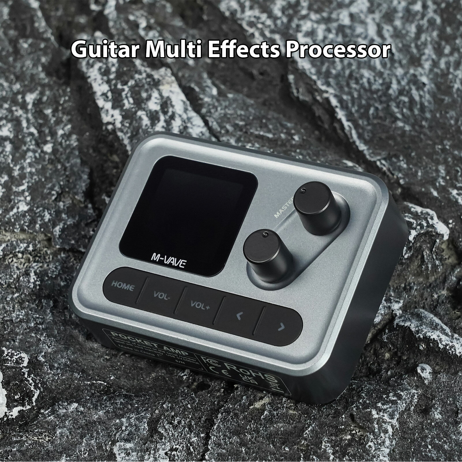 ギターマルチエフェクター ポケットアンプ 20種類アンプ 20種類キャビネット ループバック 充電式 ポータブル ヘッドホン出力 エレキギター ベース 練習 防...