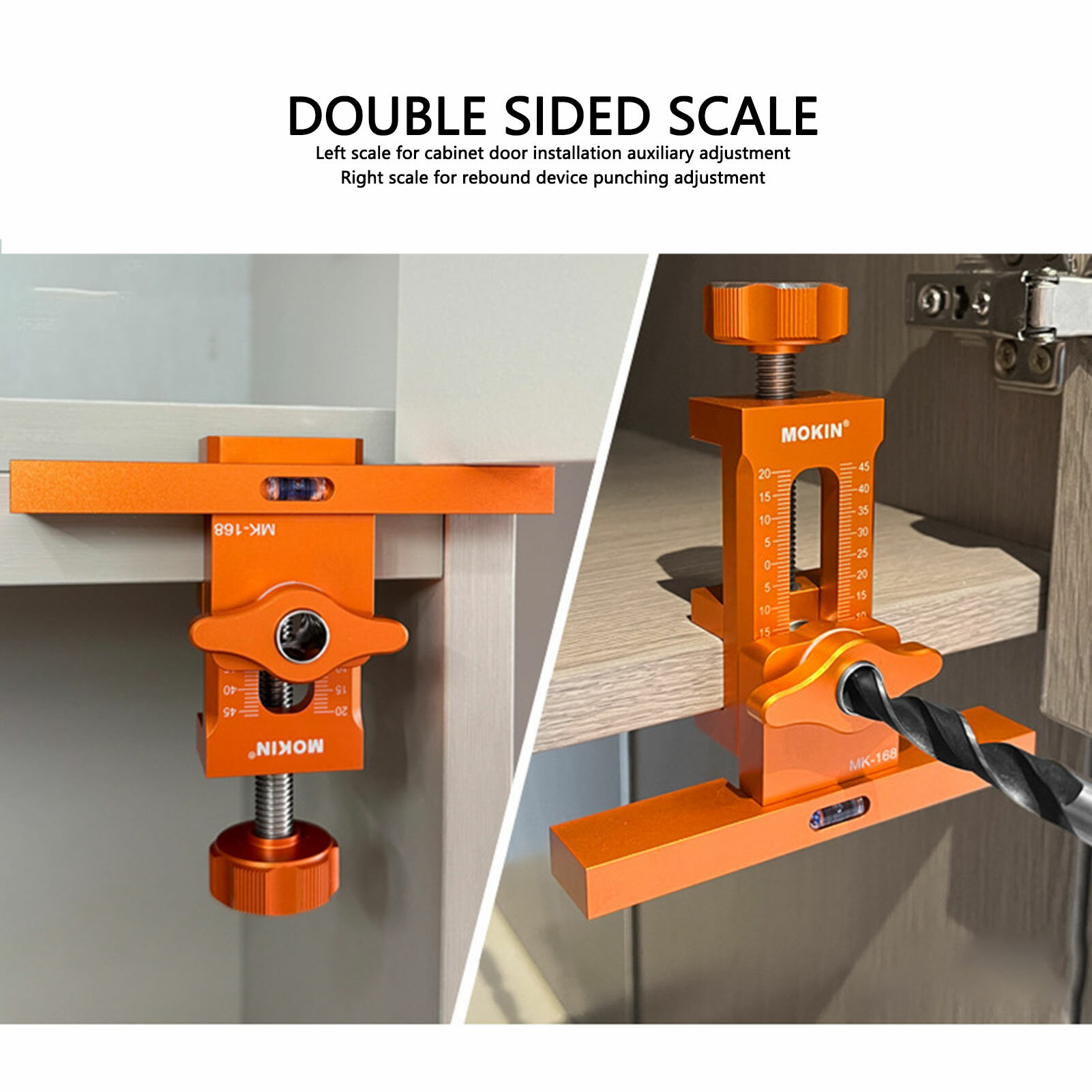 キャビネットドア取付治具 6mm 8mm 10mm 3点ドリル 扉 取り付け DIY 工具 大工 正確 簡単 収納家具 ク..