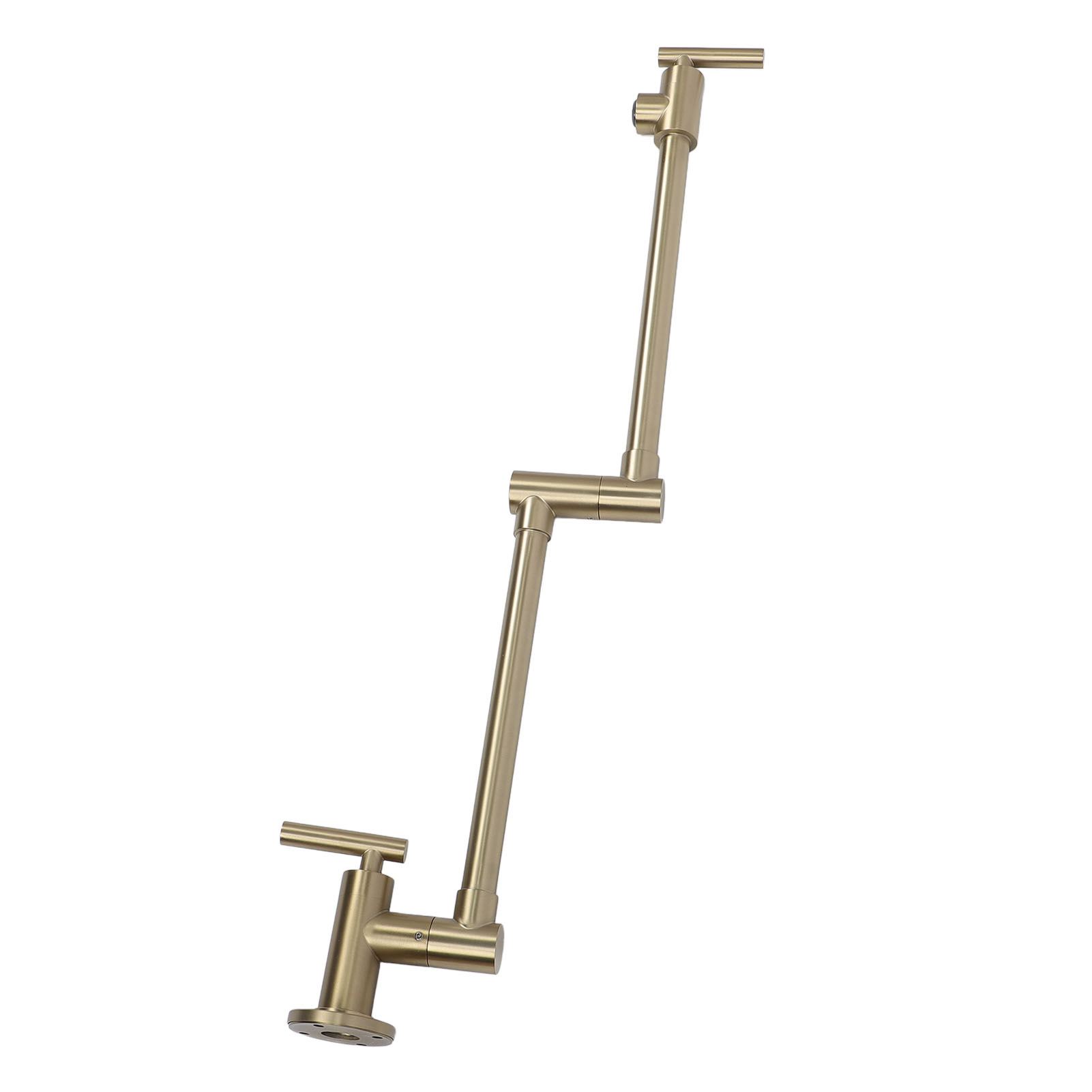 業務用蛇口 304ステンレス 壁付け 折りたたみアーム 2ハンドル ポットフィラー 厨房 調理場 店舗 レス..