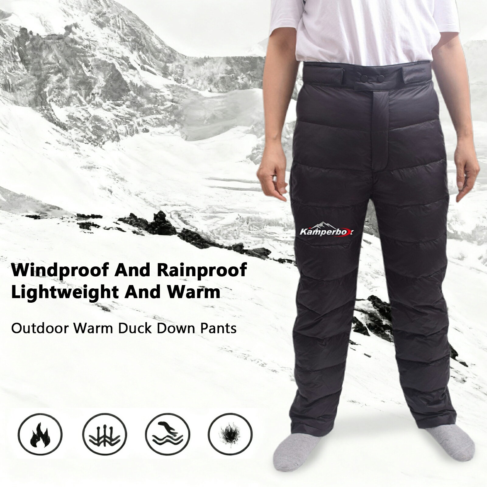 メンズダウンパンツ 防風 防雨 軽量 保温 冬 アウトドア 登山 スキー ウィンタースポーツ ウォーキング..
