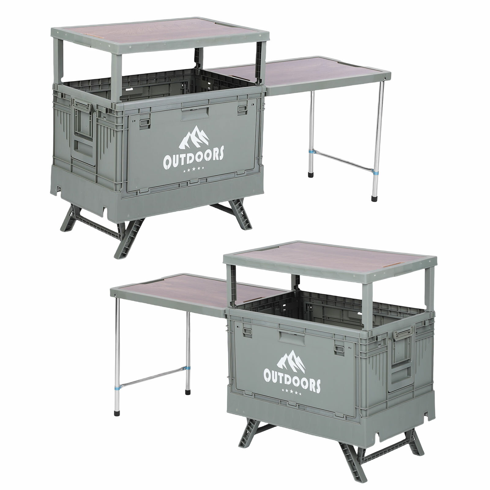 折りたたみキャンプテーブル 9ピース 収納付き ポータブル PP素材 車 トランク アウトドア 旅行 ピクニ..