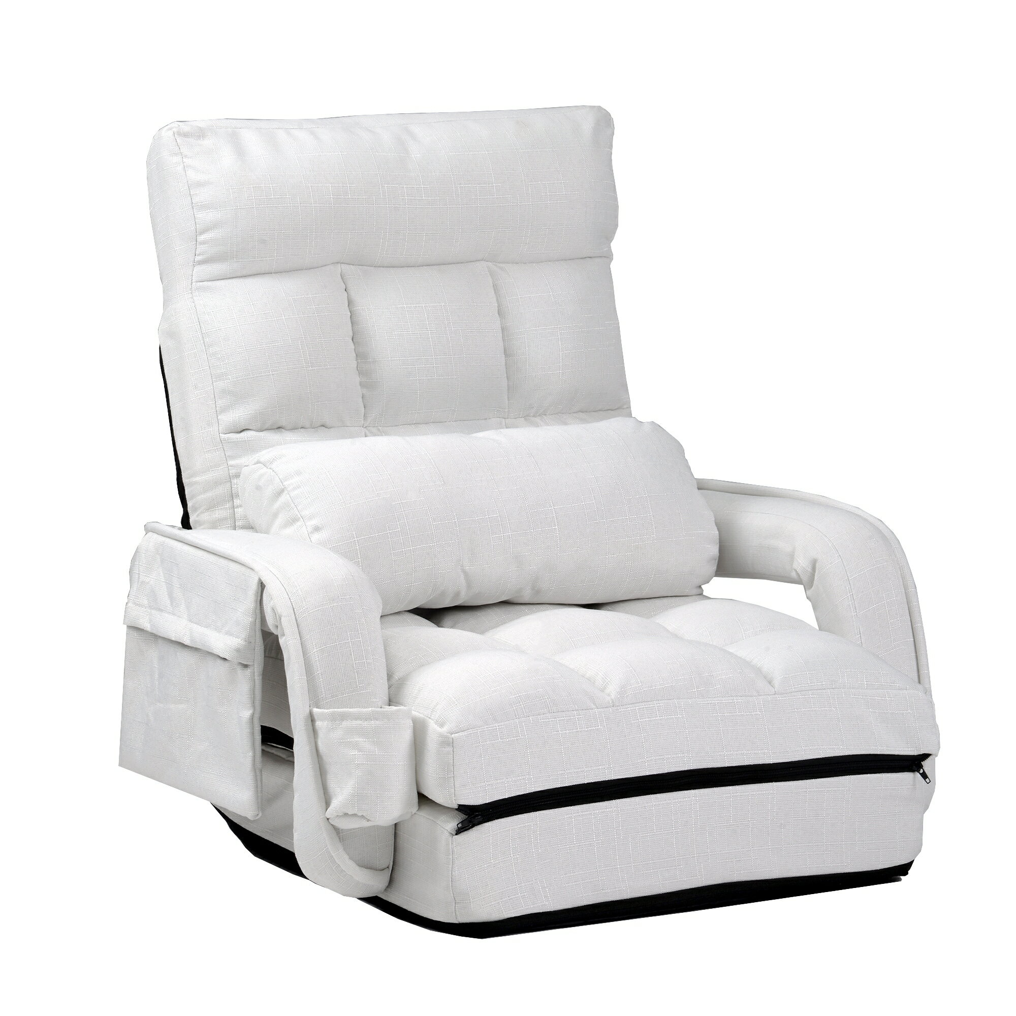 リクライニングチェア 座椅子 14段階調整 コンパクト 省スペース リビング 一人暮らし ファブリック お..