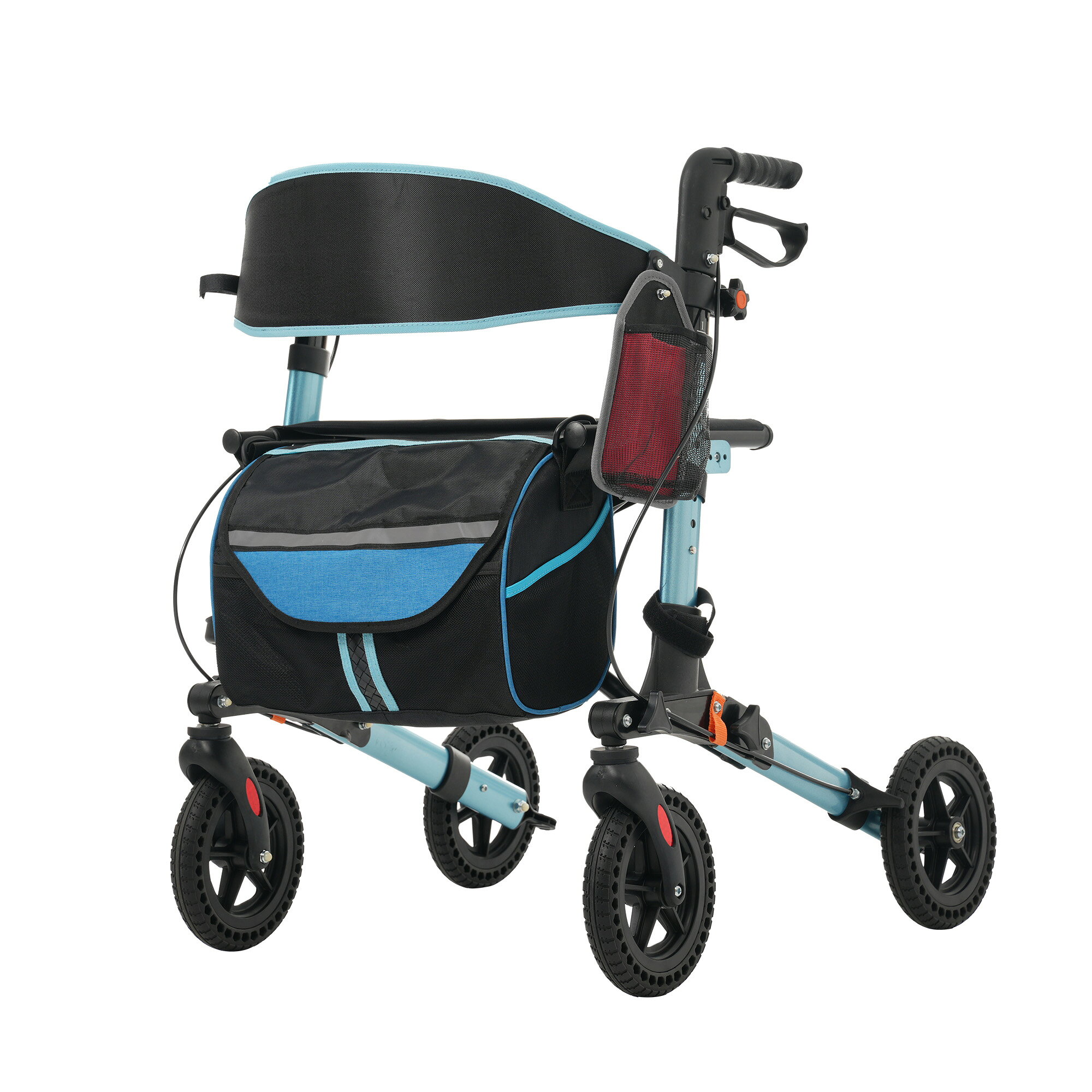 シルバーカー 折りたたみ 歩行器 室外用 6段高さ調節 座面付き 大容量 買い物カゴ キャスター シニア ..