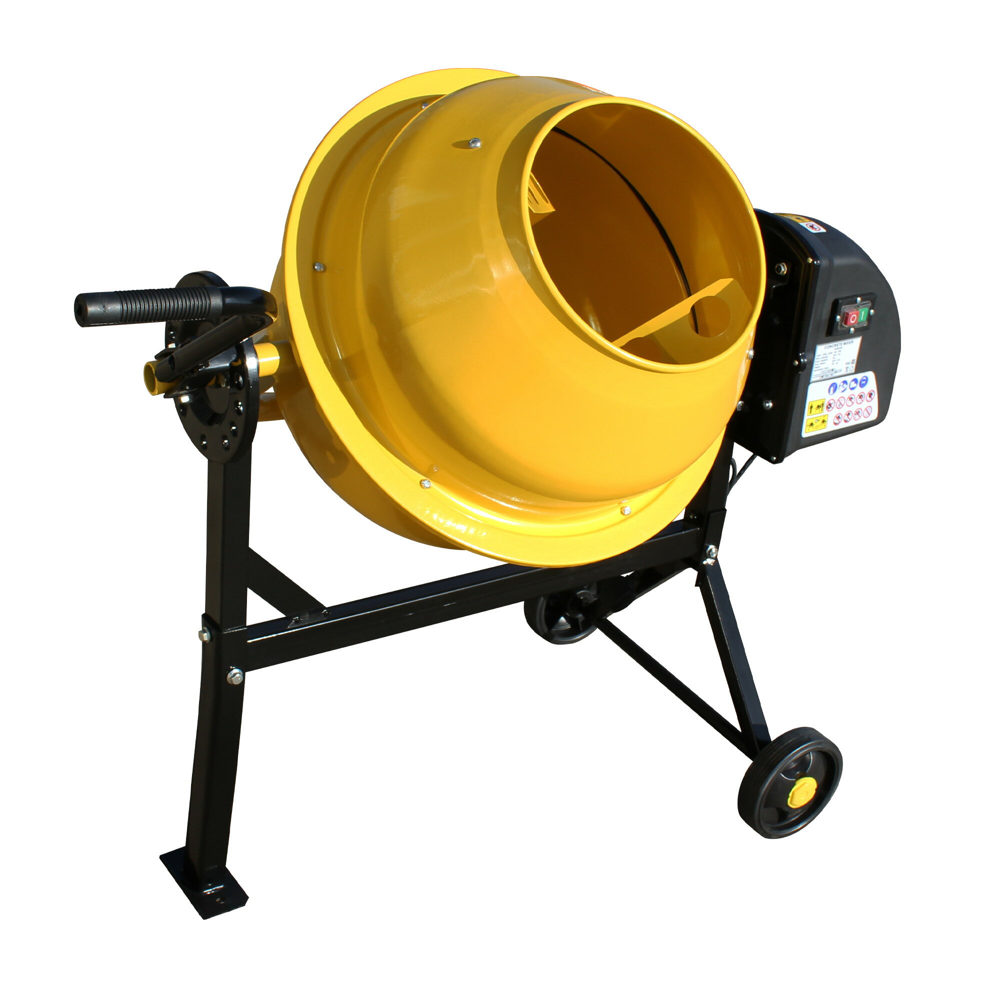 電動コンクリートミキサー 63L 混合攪拌機 工事用 電動ミキサー 大型 建設 現場 DIY 土 砂利 セメント ..