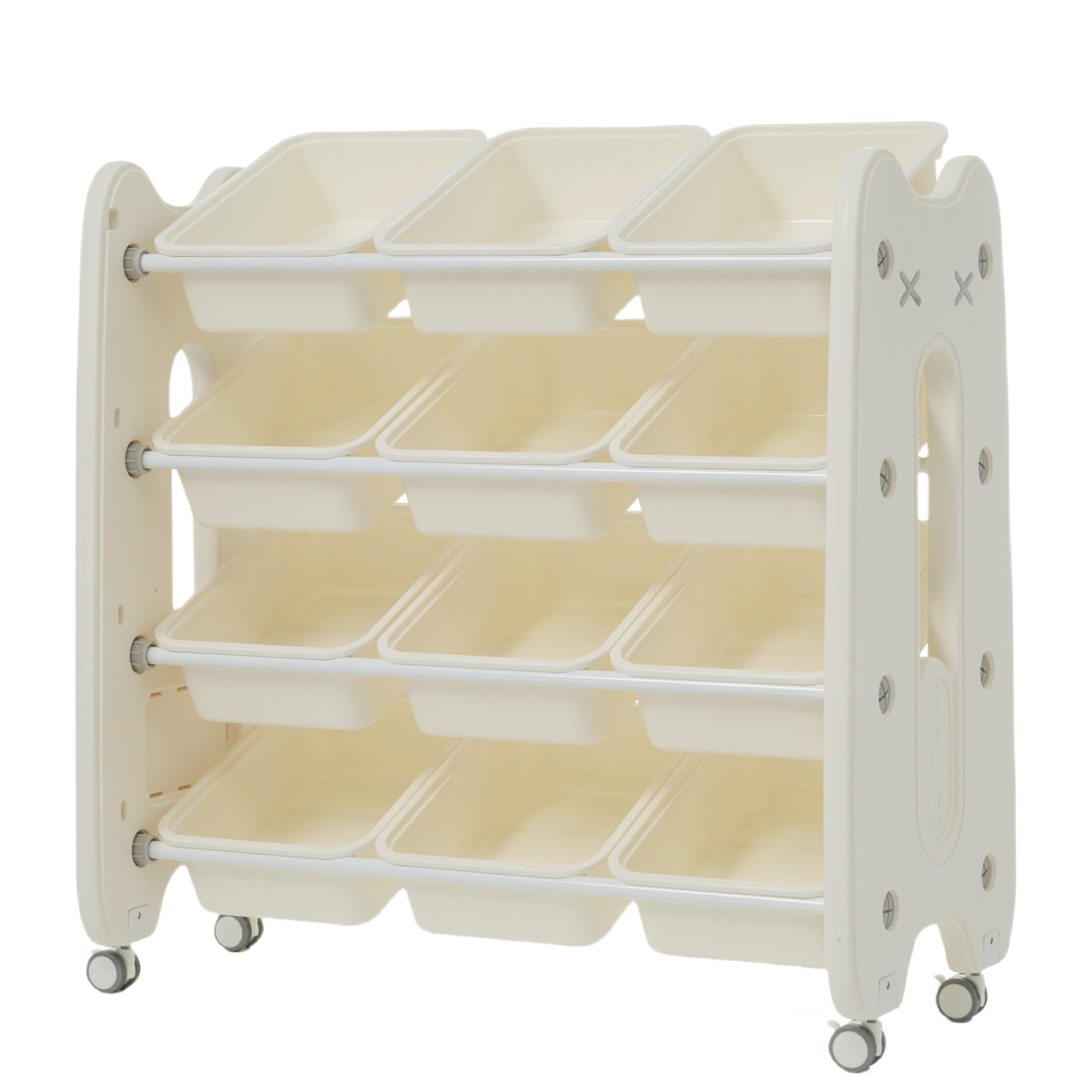 おもちゃ収納ラック 4段 大容量 インナーボックス付き 子供部屋 収納 ラック 棚 キッズ 知育家具 片付け おもちゃ整理 コンパクト かわいい 小物収納 子ども 学習 安全 組み立て簡単 ギフト プレゼント 男の子 女の子 収納ボックス おしゃれ