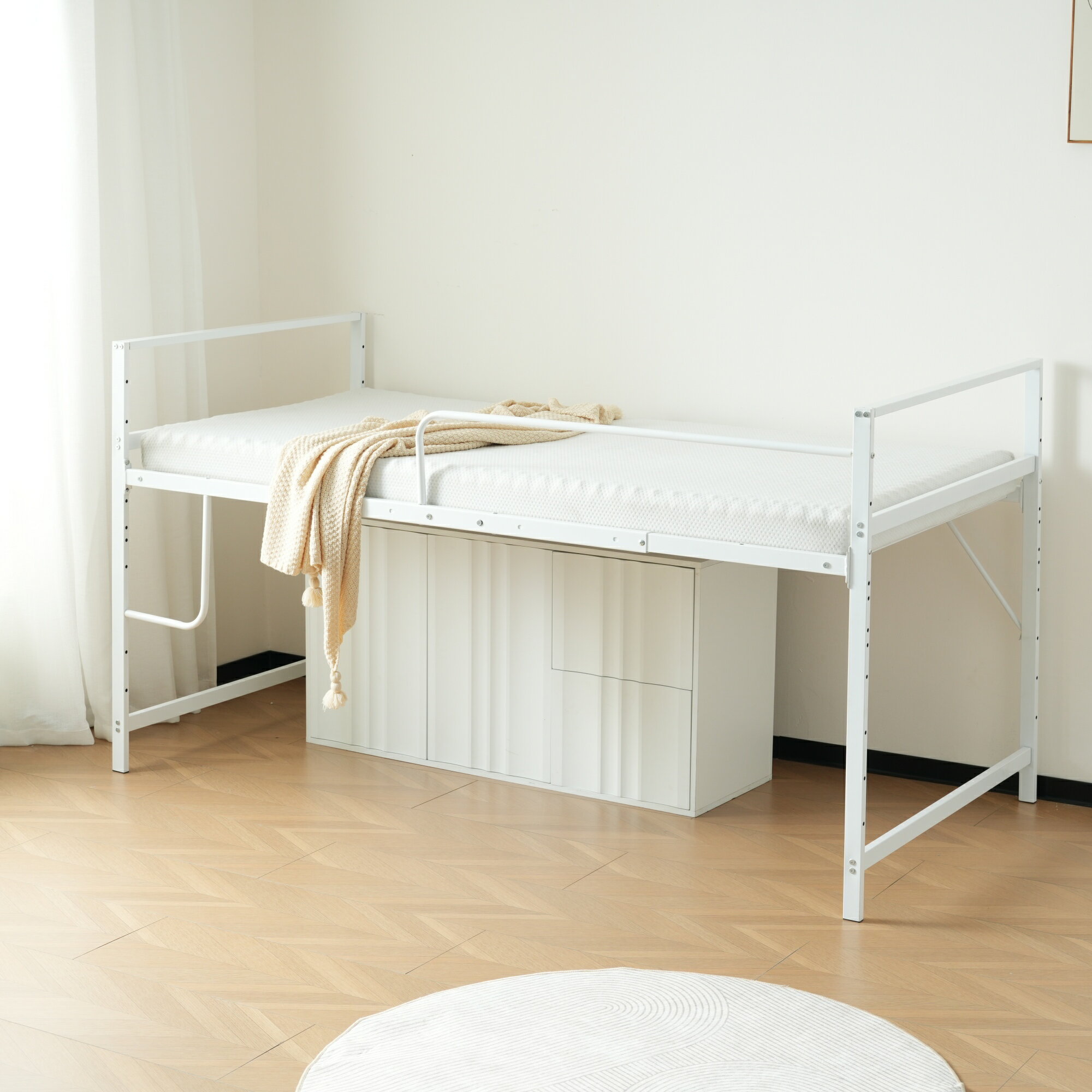 数量限定！【高さ110cm】ロフトベッド 高いベッド 親子ベッド WHITE