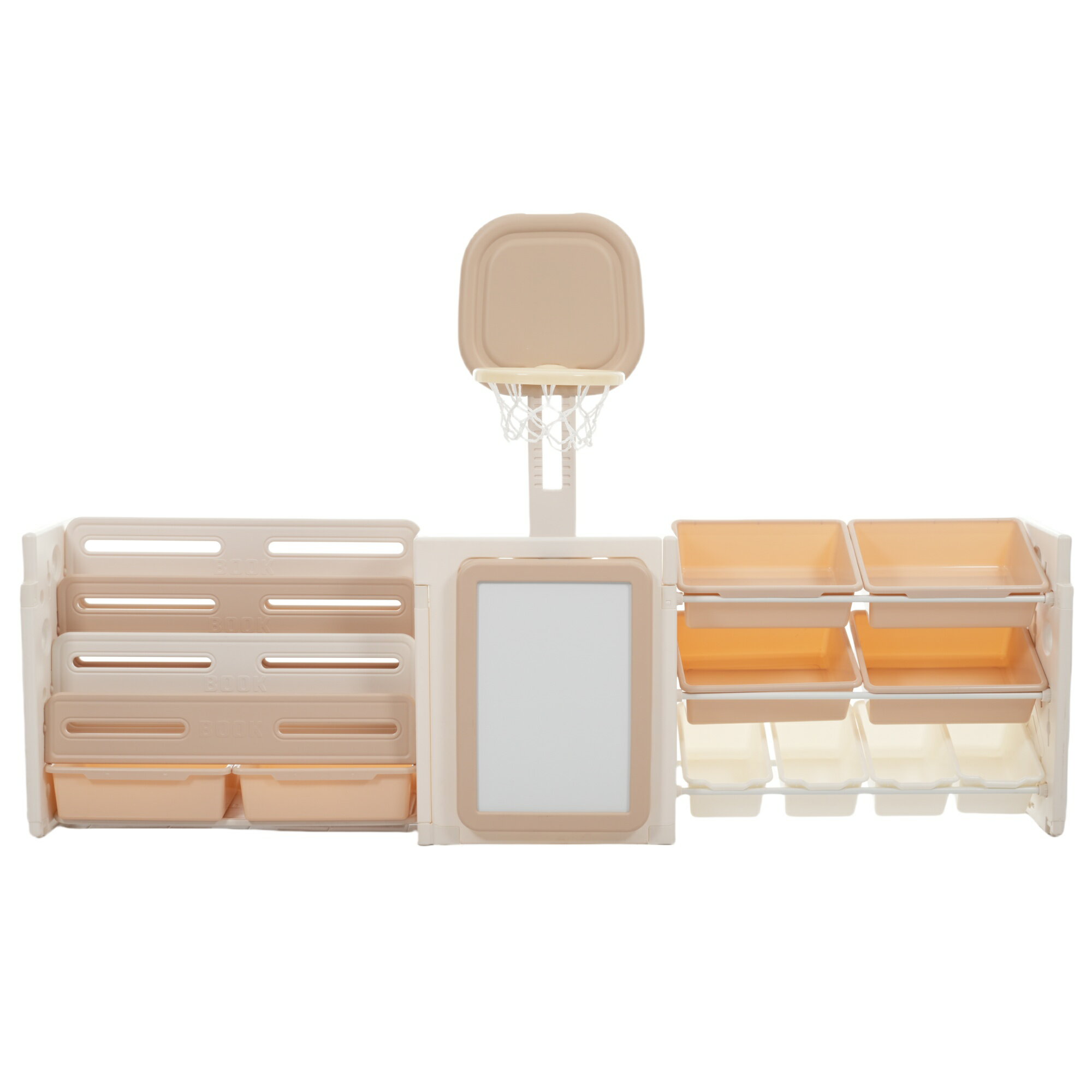 おもちゃ棚 絵本棚 4in1 折りたたみ 描きボード バスケットゴール 高さ調節 大容量 キッズ 収納ラック 本棚 書棚 組立簡単 子供 子供部屋 おしゃれ 多機能 便利 人気 玩具収納 ラック 学習 遊び 整理整頓 ギフト プレゼント 男の子 女の子 誕生日