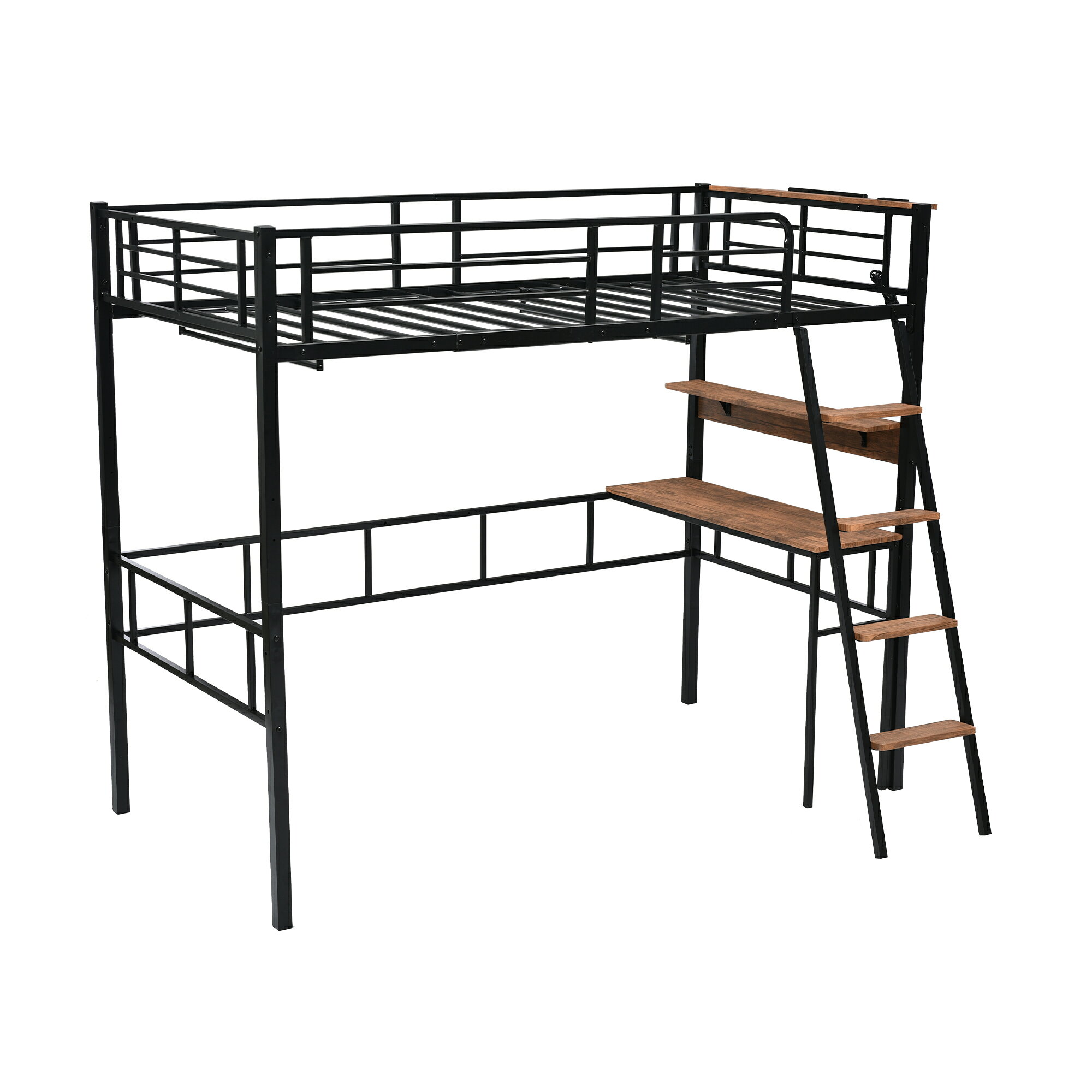 ロフトベッド シングル デスク付き コンセント付き ハシゴ階段 耐荷重150kg 高さ170cm 北欧風 システムベッド 一人暮らし 二段ベッド 大人用 学習机 収納ベッド 省スペース オフィス 寝室 アパート 作業机 家具 シンプル おしゃれ 安全 丈夫 多機能