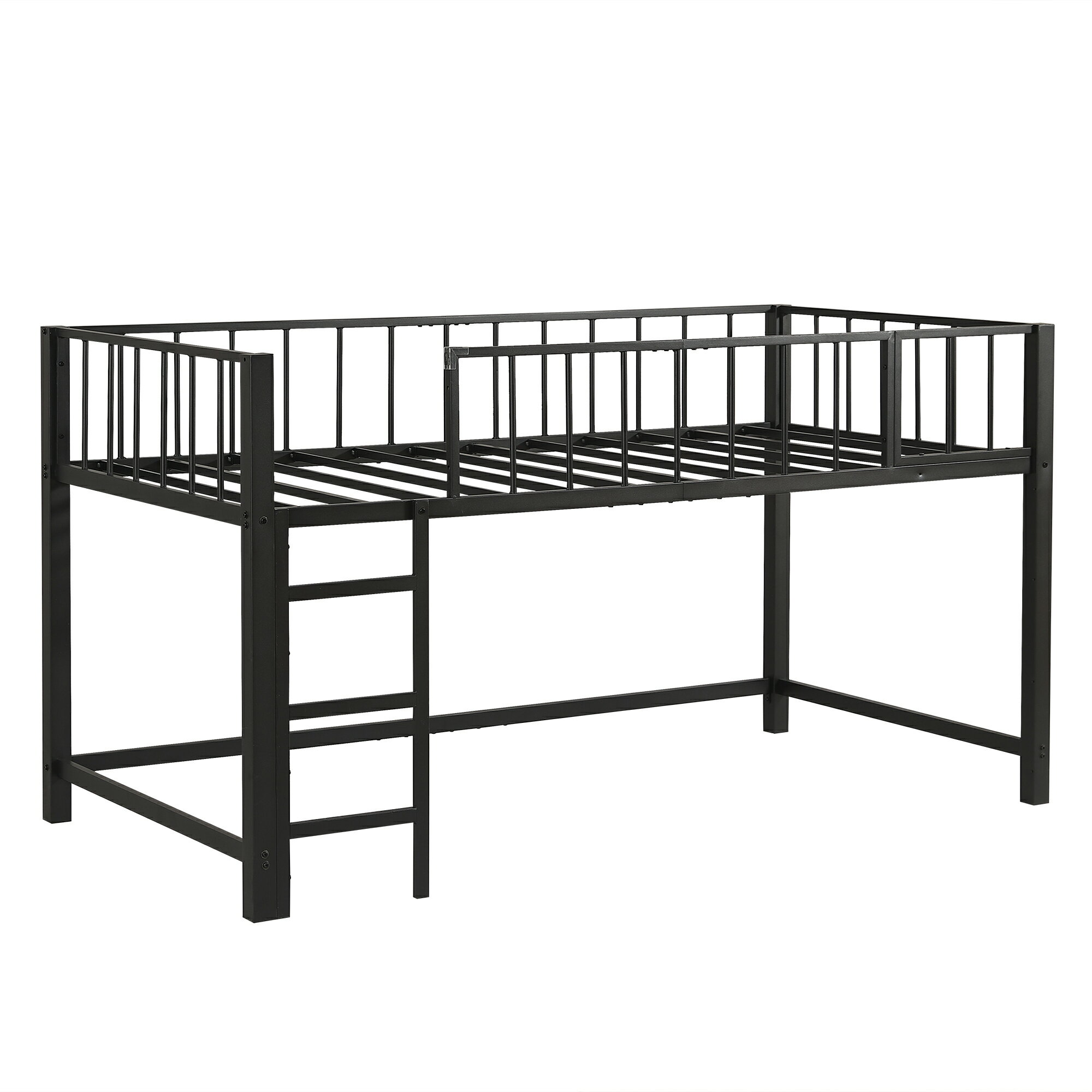 ロフトベッド パイプベッド シングル 高さ110cm ロータイプ 下収納 省スペース 子供ベッド シングルベ..