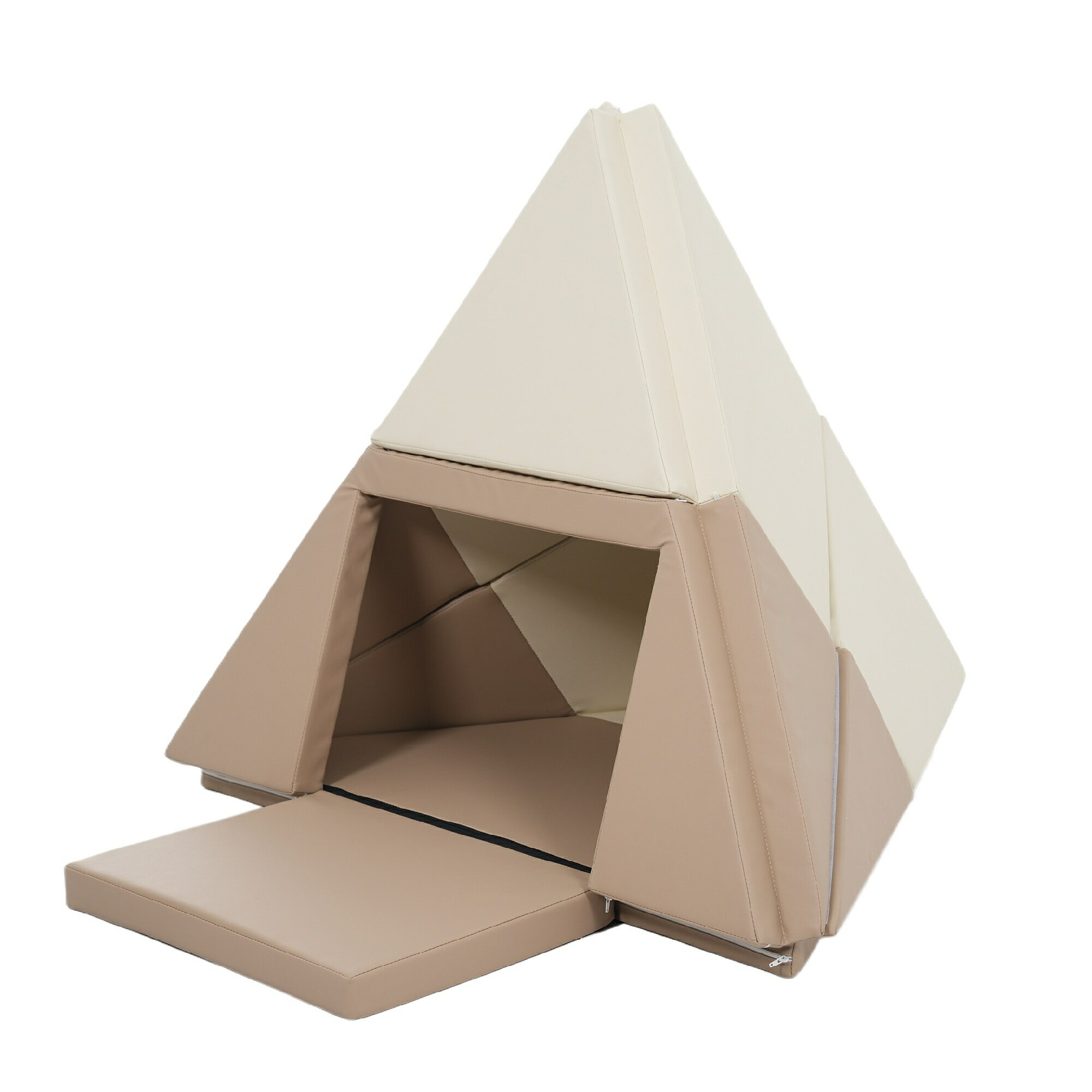 国内出荷！おもちゃ ソフトブロック 3WAY ピラミッド ボート プレイマット アスレチック 布製 大型 室内遊具 キッズスペース 子供 幼児 保育園 保育用品 自由組み合わせ ベージュ ブラウン 安全 柔らかい 運動 遊具 クッション 軽量 収納 多機能