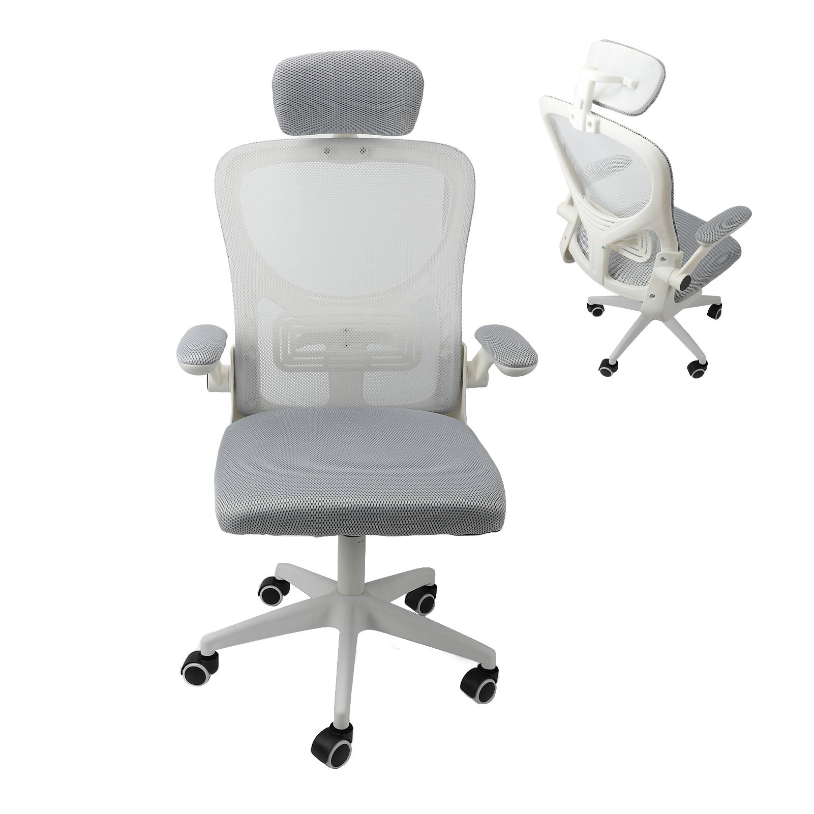 Rakuten - オフィスチェア メッシュチェア パソコンチェア 3Dヘッドレスト ランバーサポート 90度回転アームレスト リクライニング ロッキング機能 高さ調整 耐荷重150kg 通気性 快適 長時間作業 ホームオフィス 在宅ワーク ダイエット おしゃれ 人気