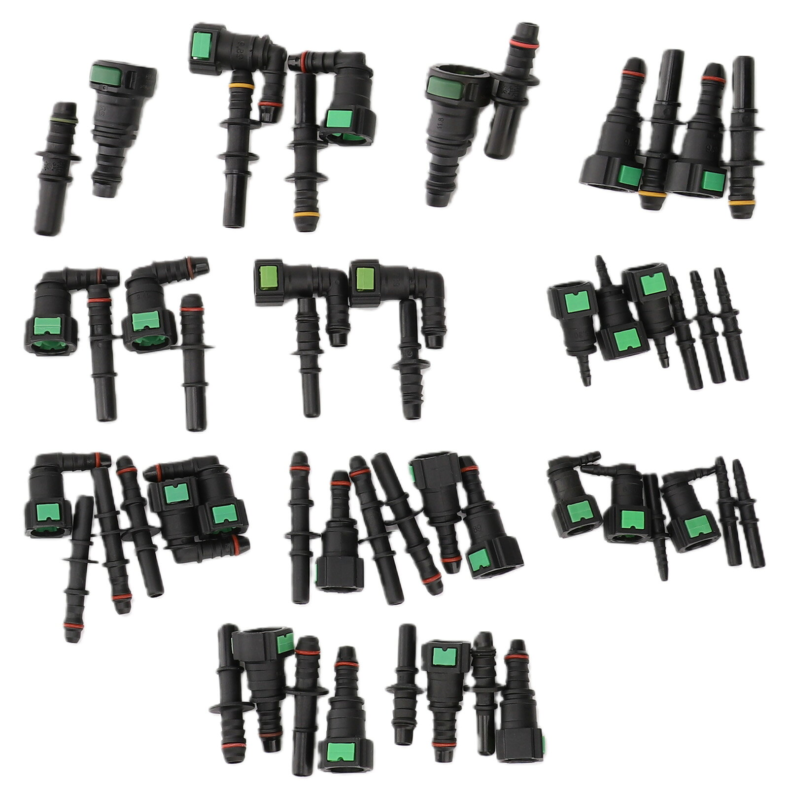 燃料ライン修理キット SAEサイズ 11.8/9.89/9.49/7.89/6.30mm ID10/8/6mm 3サイズ 燃料ホース クイックリリースコネクタ 燃料漏れ修理 自動車整備 DIY 交換用 アルミニウム 被覆銅 真鍮 耐久性 コンパクト 収納 便利 人気 車用品 ギフト プレゼント