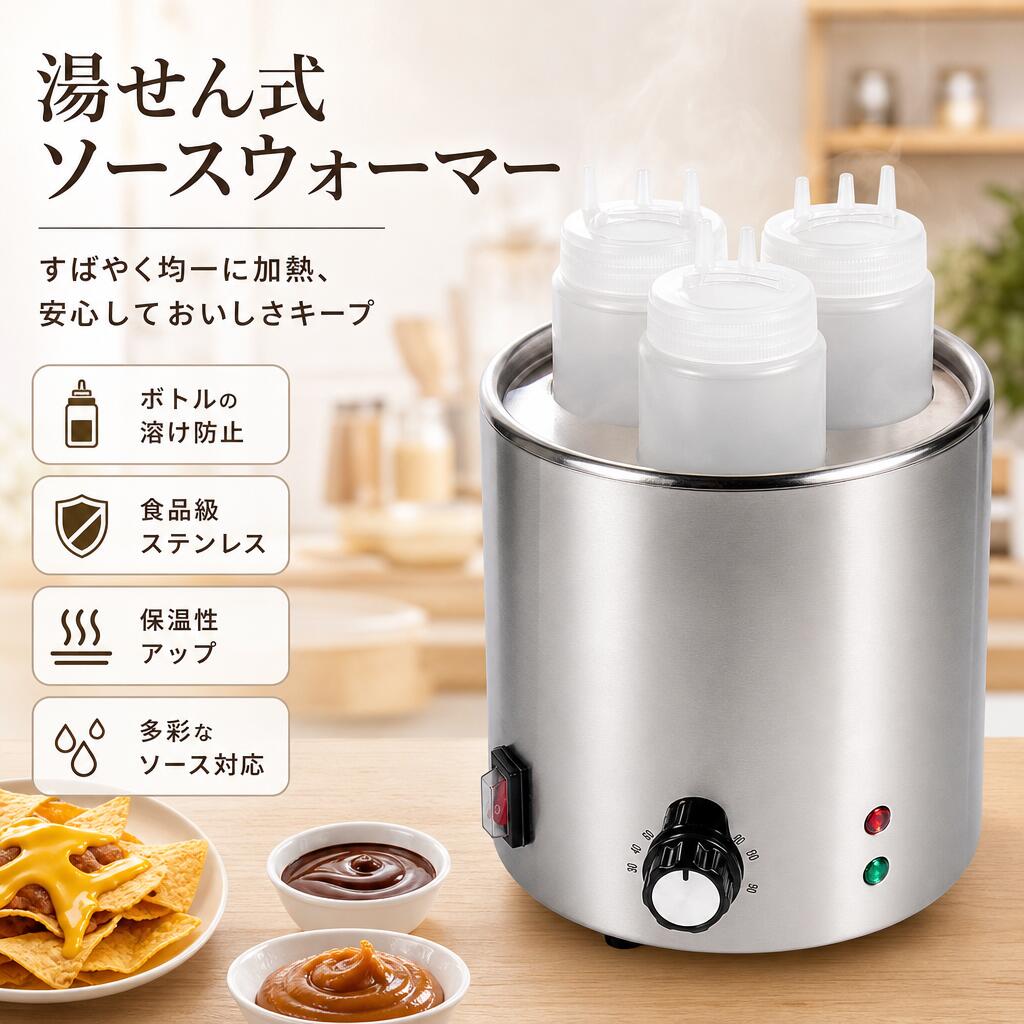 樂天商城 - ソースウォーマー 電動 ステンレス製 チーズ チョコレート トマトソース 保温 ナチョチーズ 業務用 家庭用 パーティー カフェ コンパクト 便利 人気 簡単操作 収納 キッチン家電 ギフト