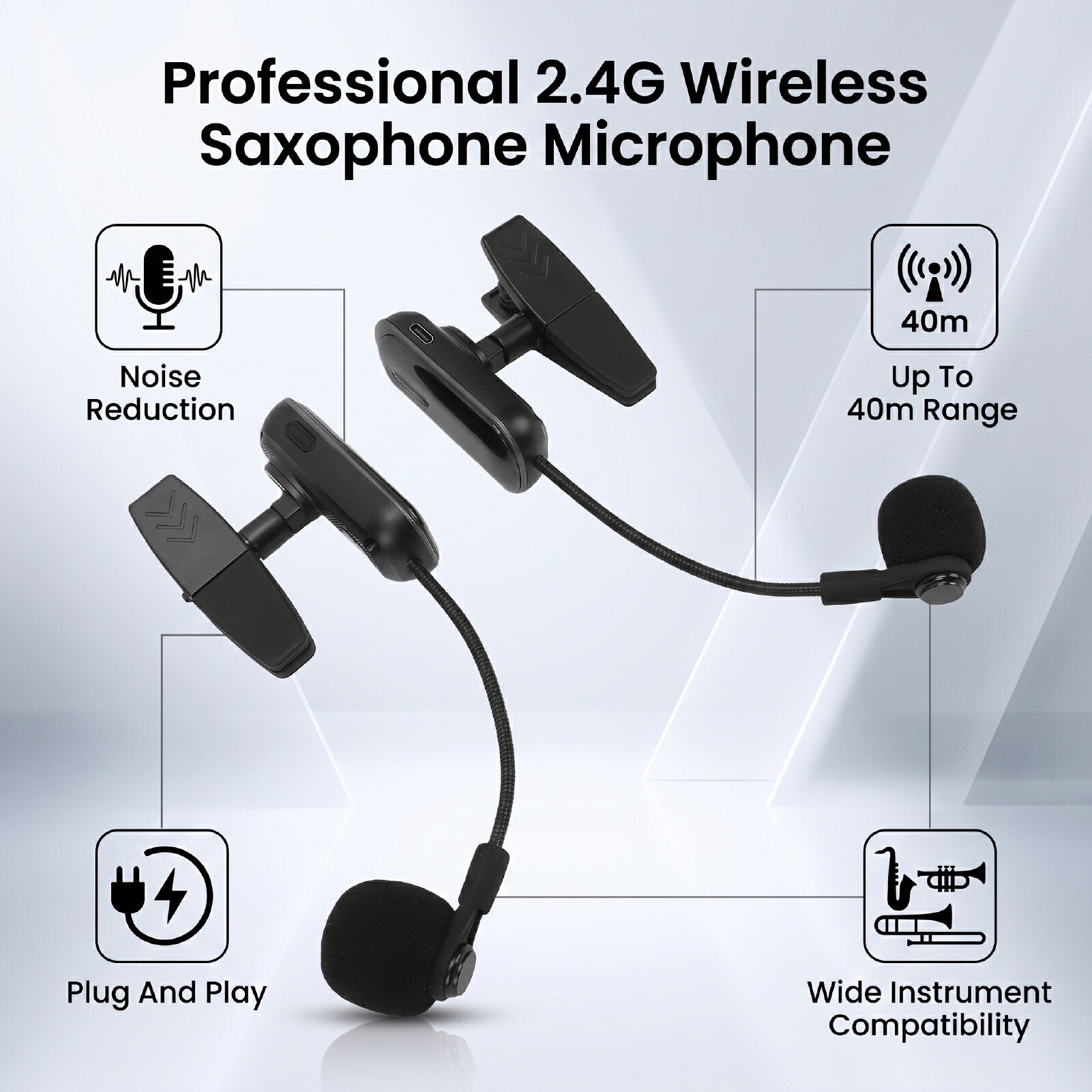 商品ポイント仕様： 商品タイプ：2.4Gワイヤレスマイク 周波数範囲：2.4-2.483GHz 送信および受信距離：約40m / 131.23ft 周波数応答：20-20KHz バッテリータイプ：充電式バッテリー 単一マイクのバッテリー容量：320mAh（付属） 使用時間：6-8時間 ワイヤレスカバー距離：約40m / 131.23ft（開放エリア内） 充電時間：1.5-2時間 使用方法： そのまま使用してください。 包装内容： 2 * マイク 2 * クリップ 1 * アダプター 1 * 充電ケーブル 1 * 3.5mm-6.35mm音声ケーブル 1 * 受信機 1 * 収納バッグ 1 * 取扱説明書 1 * 収納ボックスご注意：※手動測定による1~2cmの誤差を許容してください。ご理解いただきありがとうございます ※撮影の為、画質等の関係上、色などが実際の商品と若干違ってしまうこともあるかもしれませんがご理解のほどご入札ください。予めご了承ください。 ※製造時期によりデザインや仕様に若干の変更がある場合がございます。 予めご了承ください。