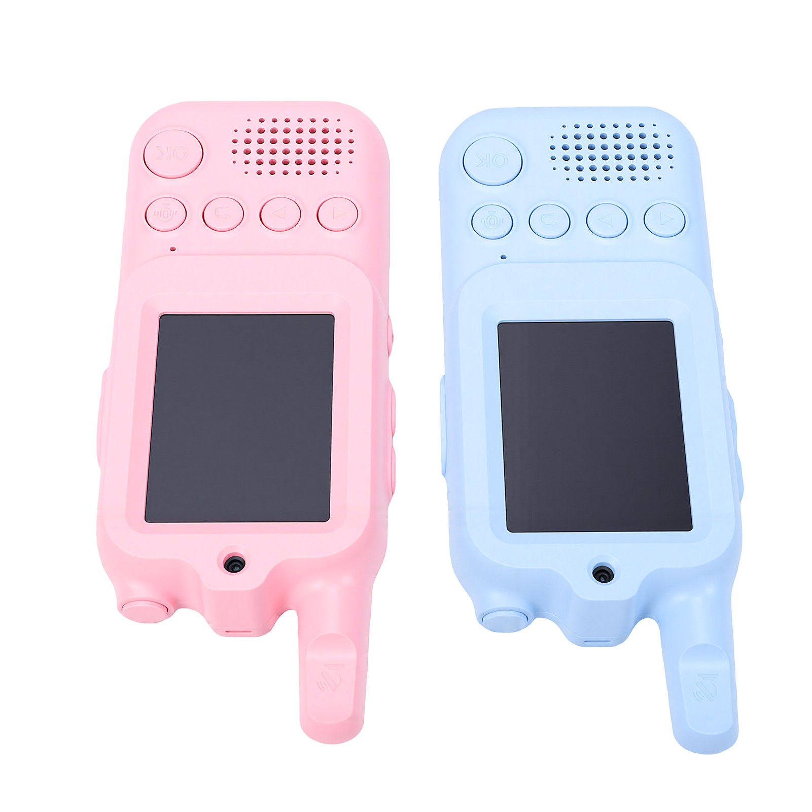 デコエーセのトランシーバー 子供用 2パック 2インチ画面 カメラ付き リアルタイムビデオ通話 充電式 屋内 屋外 ゲーム キャンプ ハイキング 収納 便利 人気 おしゃれ 安全 ギフト プレゼント｜アングル2