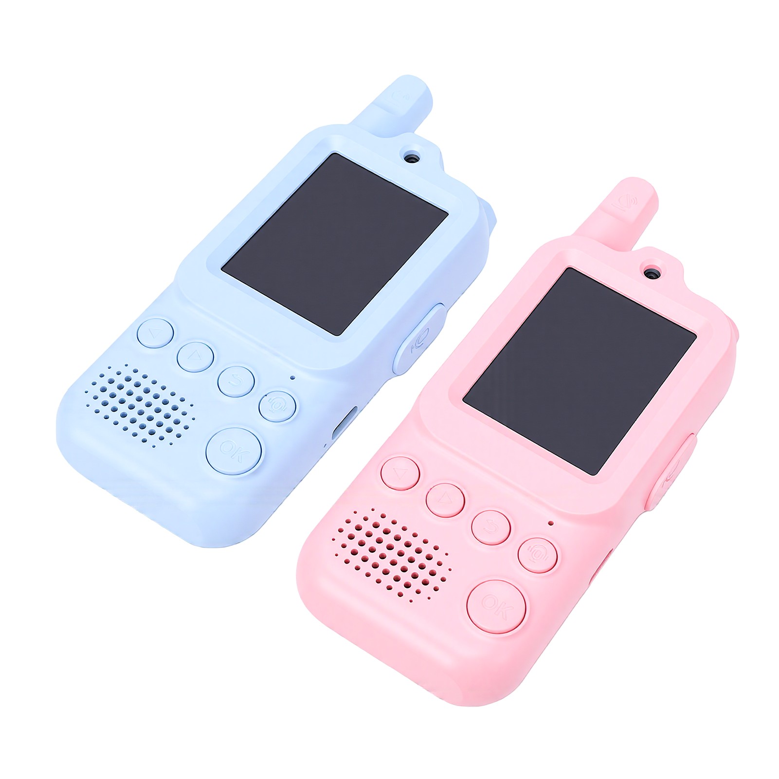 デコエーセのトランシーバー 子供用 2パック 2インチ画面 カメラ付き リアルタイムビデオ通話 充電式 屋内 屋外 ゲーム キャンプ ハイキング 収納 便利 人気 おしゃれ 安全 ギフト プレゼント｜アングル3