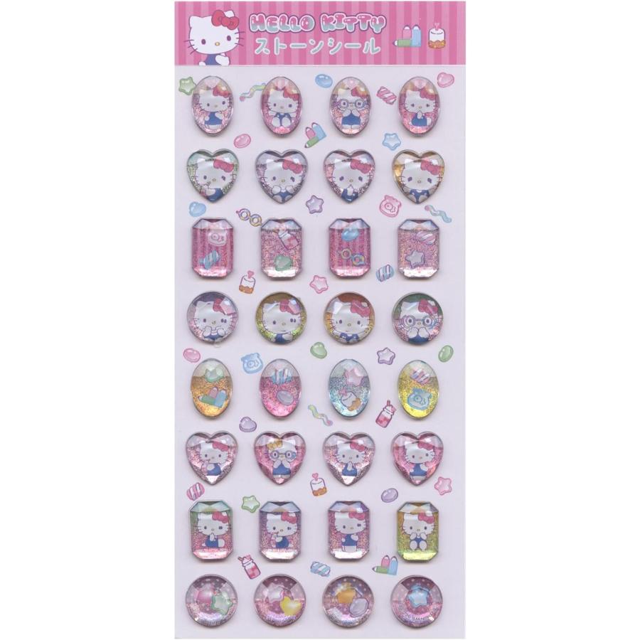 ストーンシール ミニ ハローキティ 正規品 サンリオキャラクターズ サンリオ シール キティちゃん キラキラ ホログラム アクリルストーン 立体 ジュエルカット ステッカー デコ スマホケース 手帳 かわいい エムプラン M-PLAN 送料無料
